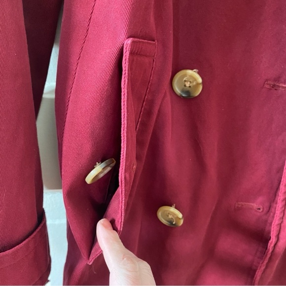 BANANA REPUBLIC Double Breasted Maroon Pea Coat Women's Size Medium - Picture 5 of 9